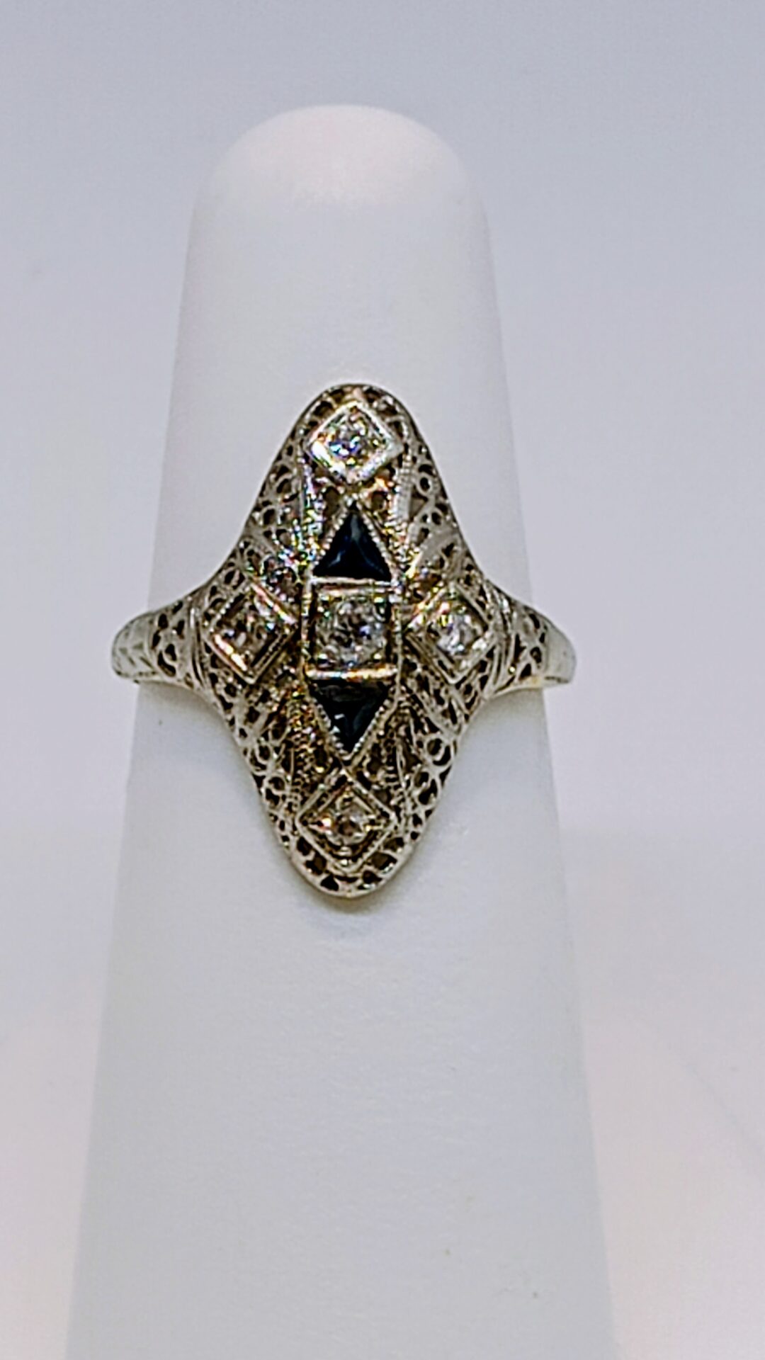 Diamond & Sapphire Ring, 14k Gold