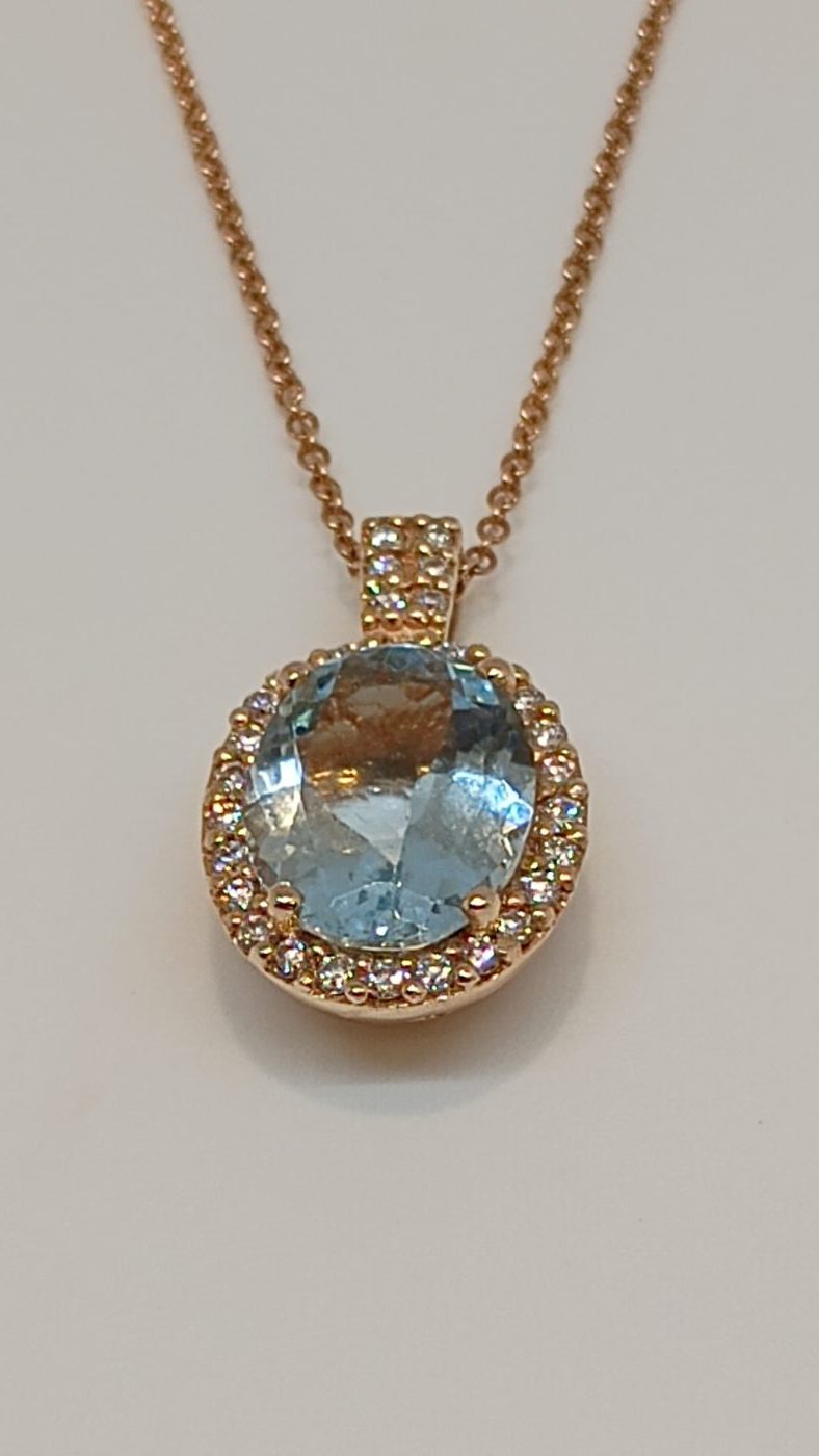 Aqua Oval Necklace